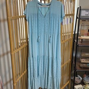 Kate and Sam blue eyelet maxi dress